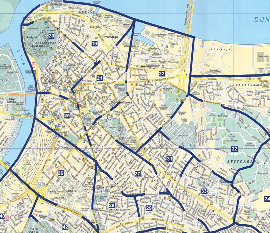 Podela flajera Savski venac, mapa reona